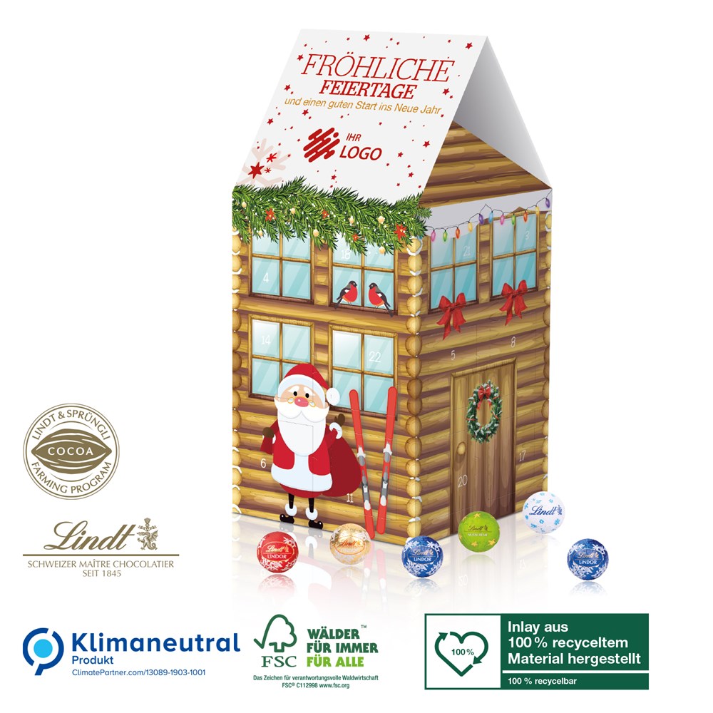 Adventskalender-Haus „XL“ Lindt, Klimaneutral, FSC®