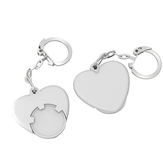 Chiphalter mit 1 €-Chip "Herz" mit Kette