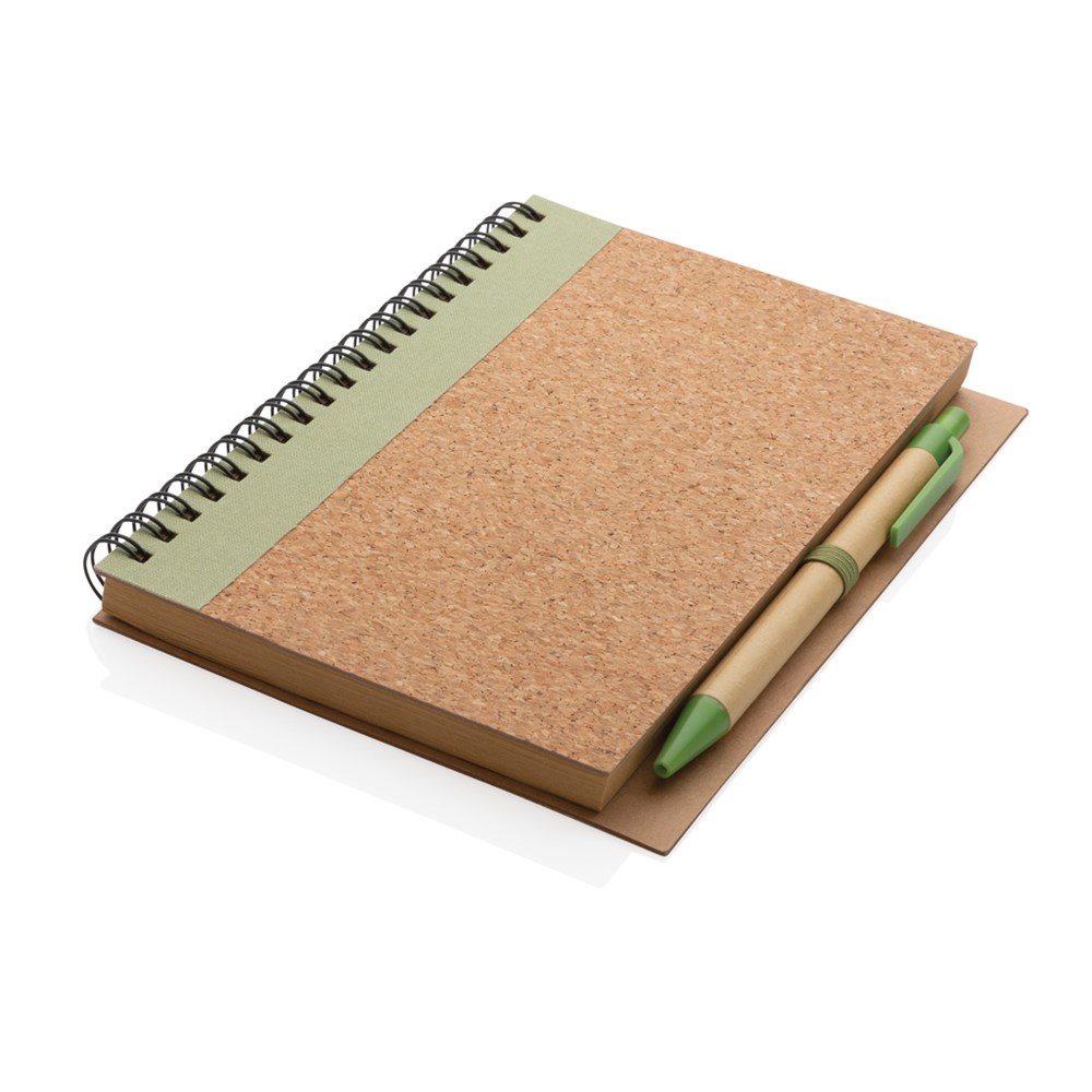 Kork Spiral-Notizbuch mit Stift