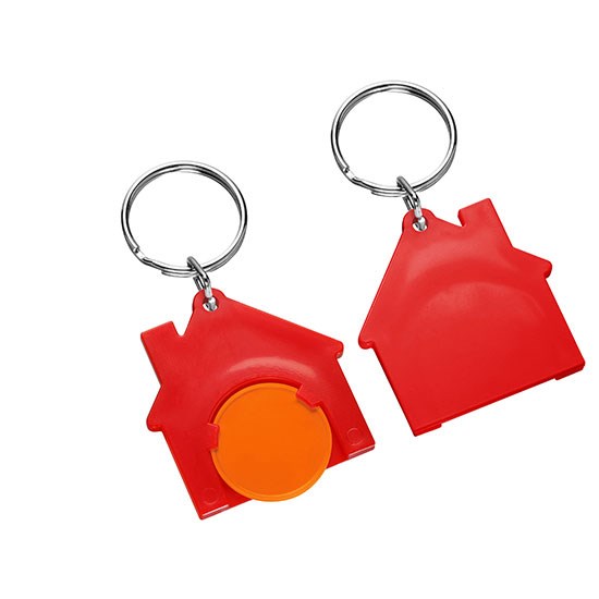 Chiphalter mit 1€-Chip Haus mit Schlüsselring