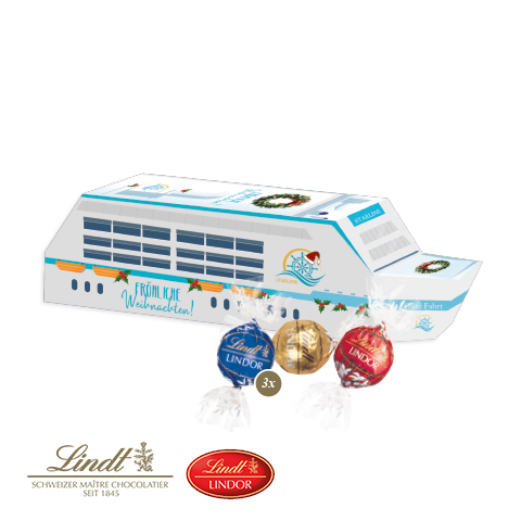 3D Präsent "Schiff" mit Lindor Pralinés