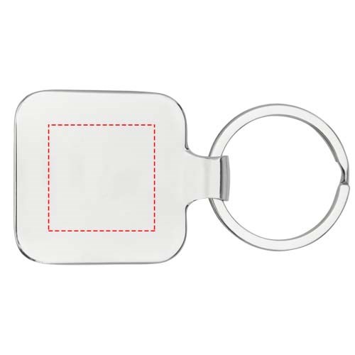 Piero laserfähiger, quadratischer Schlüsselanhänger aus PU-Leder