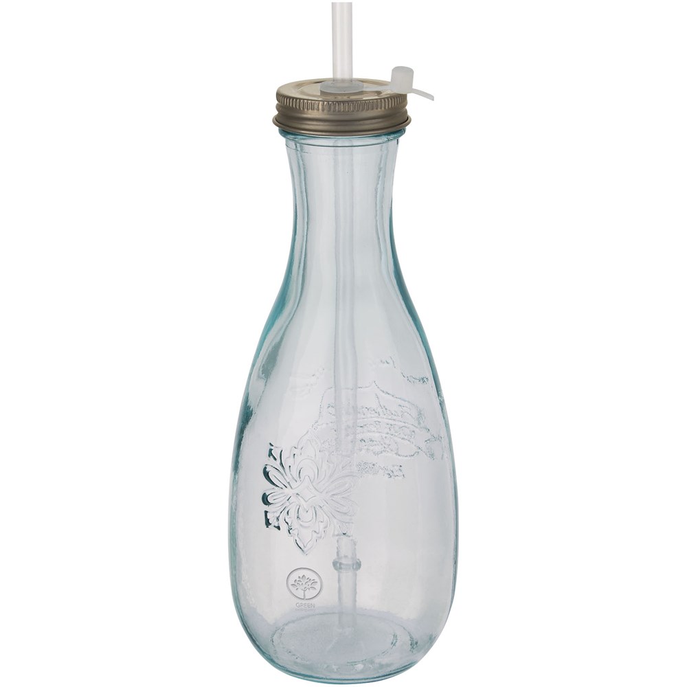 Polpa Flasche mit Trinkhalm aus recyceltem Glas 