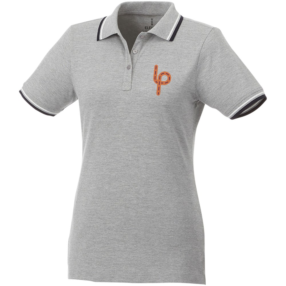 Fairfield Poloshirt mit weißem Rand für Damen