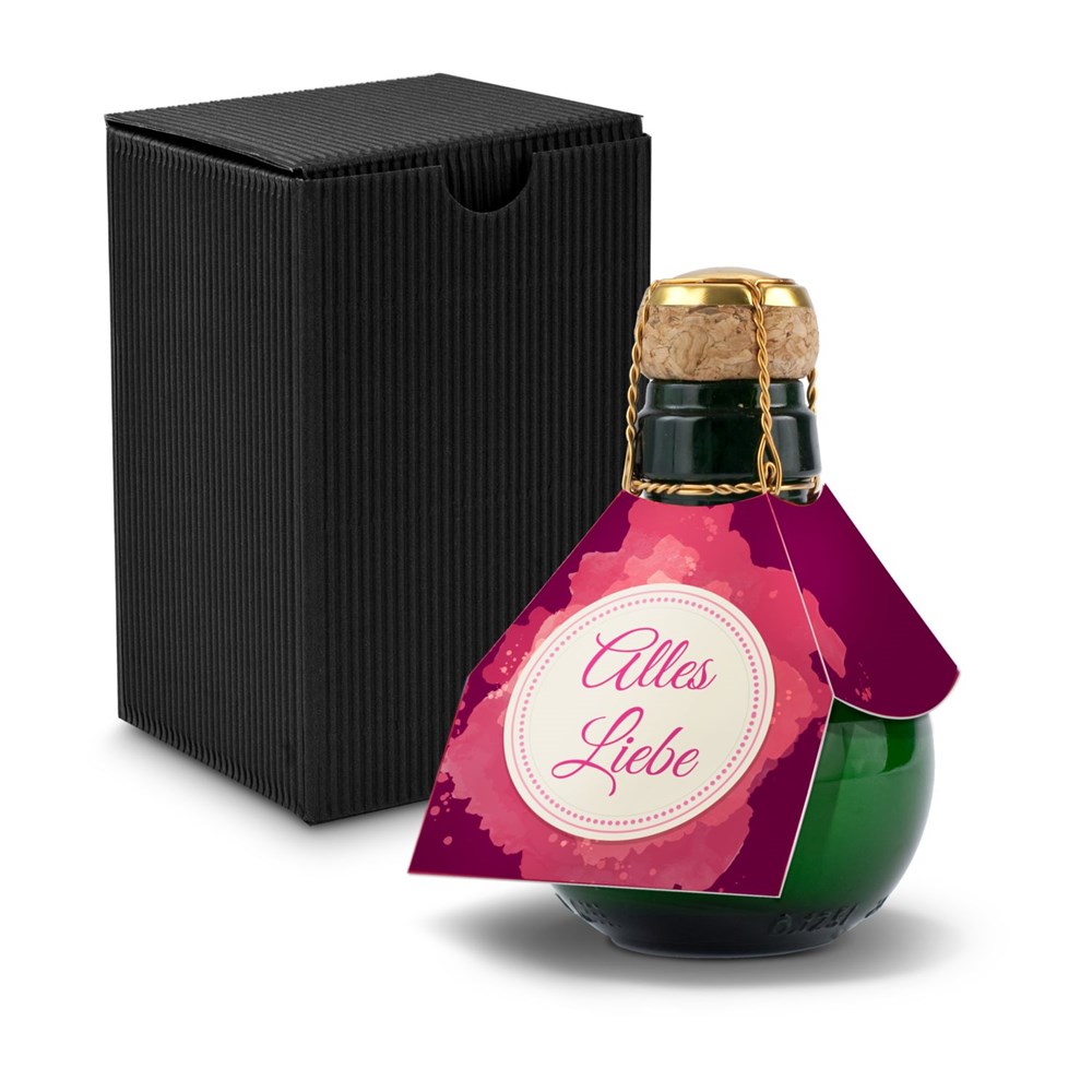 Kleinste Sektflasche der Welt! Alles Liebe — Inklusive Geschenkkarton, 125 ml