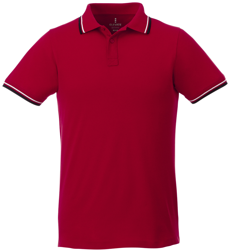 Fairfield Poloshirt mit weißem Rand für Herren