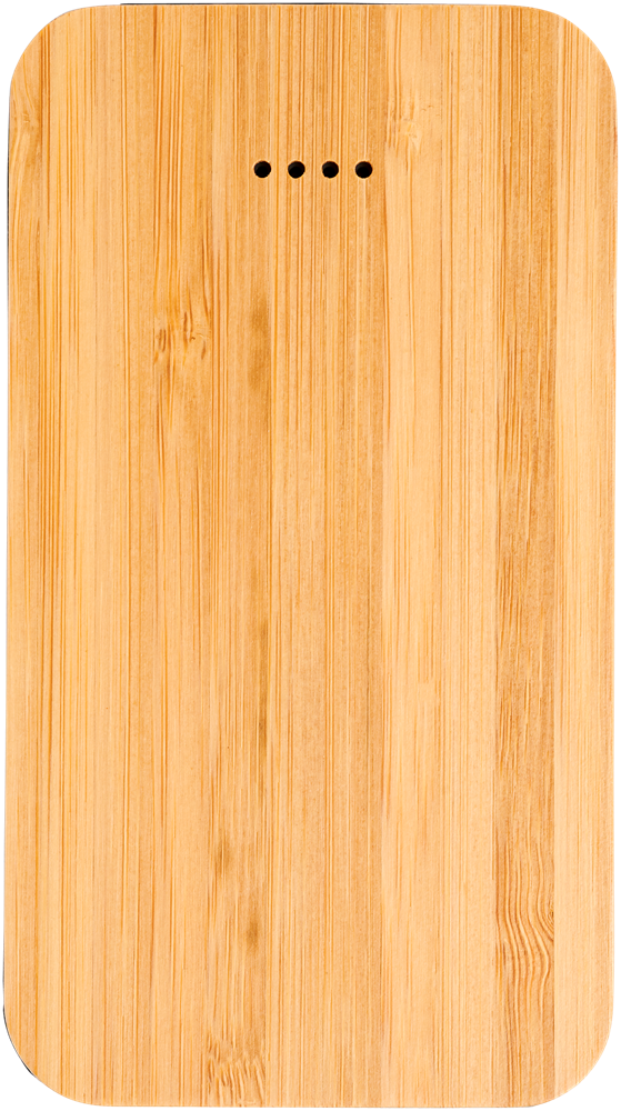 Future 6.000 mAh kabellose Powerbank mit Ladefunktion aus Bambus/Stoff