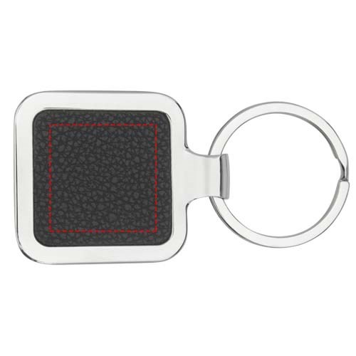 Piero laserfähiger, quadratischer Schlüsselanhänger aus PU-Leder