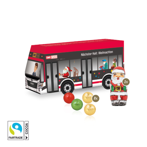 3D Präsent "Bus" mit Fairtrade Schokolade