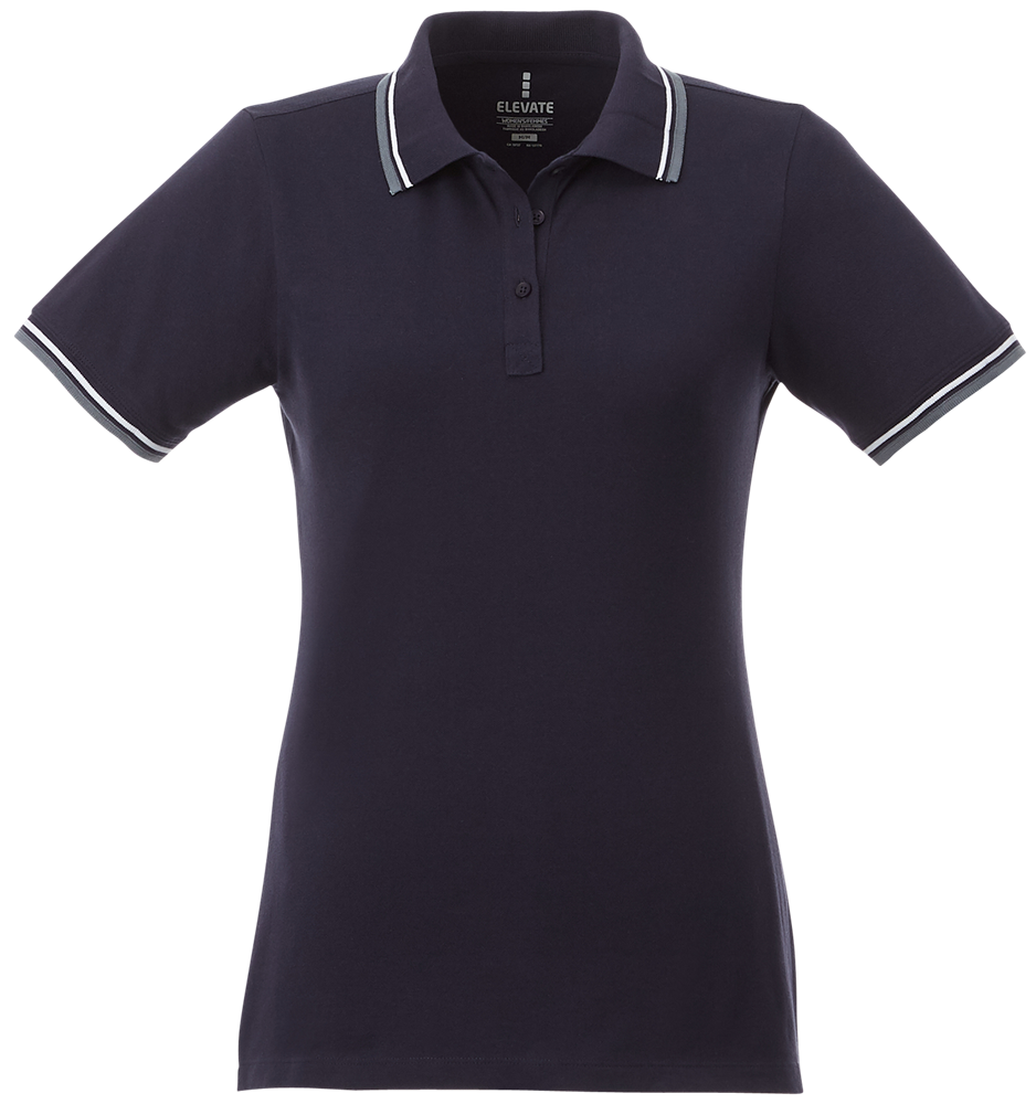 Fairfield Poloshirt mit weißem Rand für Damen