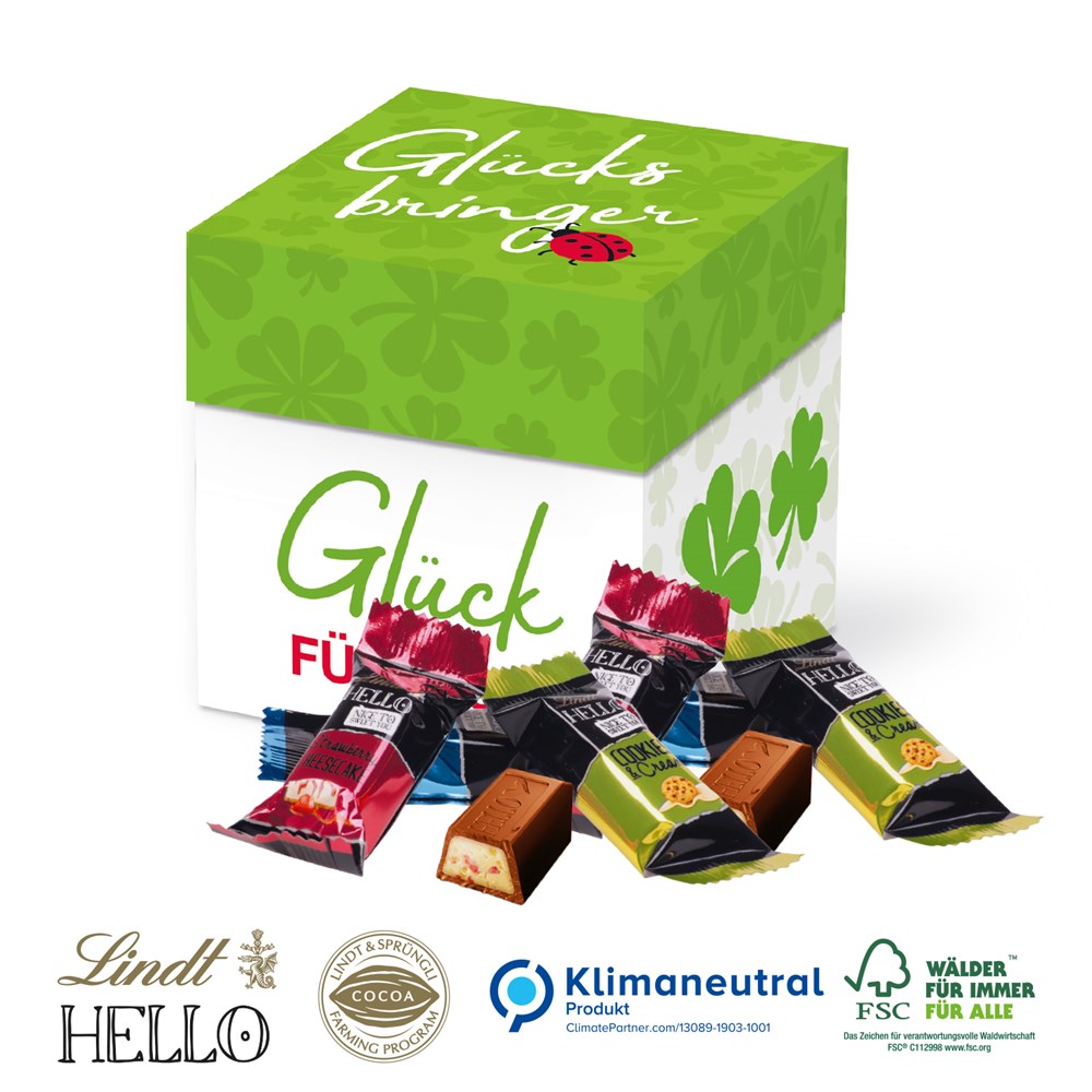 Würfelbox mit süßer Füllung, Klimaneutral, FSC®