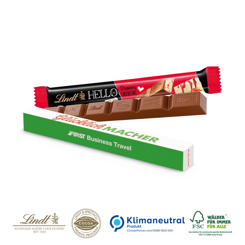 Schokoladen-Stick Lindt HELLO, Klimaneutral, FSC®