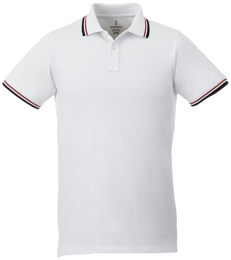 Fairfield Poloshirt mit weißem Rand für Herren