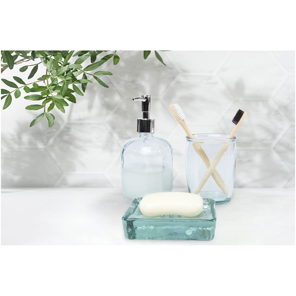 Jabony 3-teiliges Badezimmer-Set aus recyceltem Glas