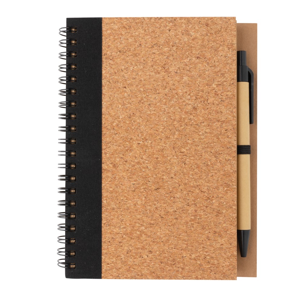 Kork Spiral-Notizbuch mit Stift