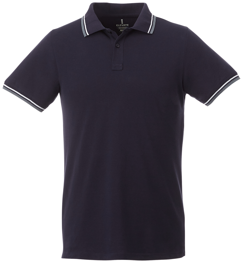 Fairfield Poloshirt mit weißem Rand für Herren