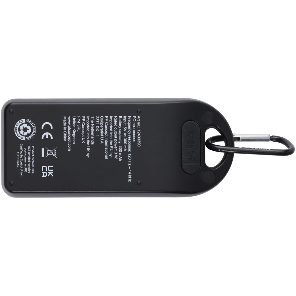 Omni 3 W IPX4 Bluetooth®-Lautsprecher aus recyceltem RCS Kunststoff