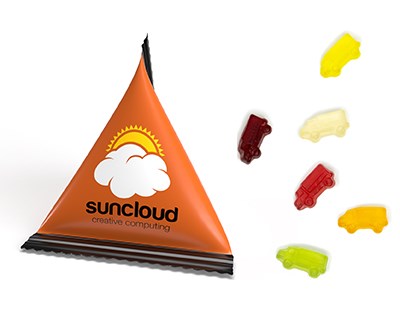Mini Tetraeder Fruchtgummi