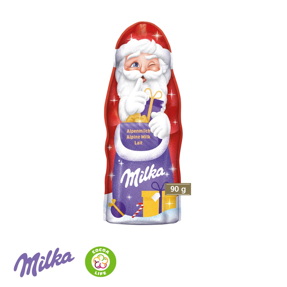 Milka Weihnachtsmann, 90 g, Klimaneutral, FSC®