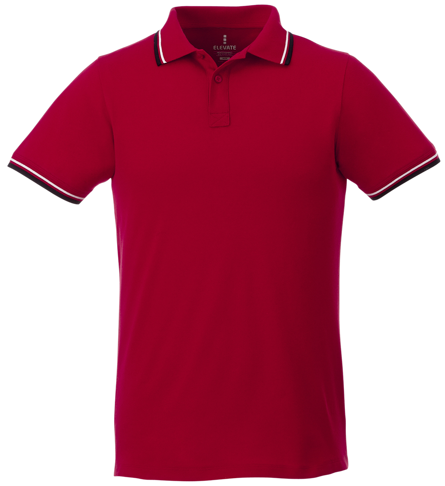Fairfield Poloshirt mit weißem Rand für Herren