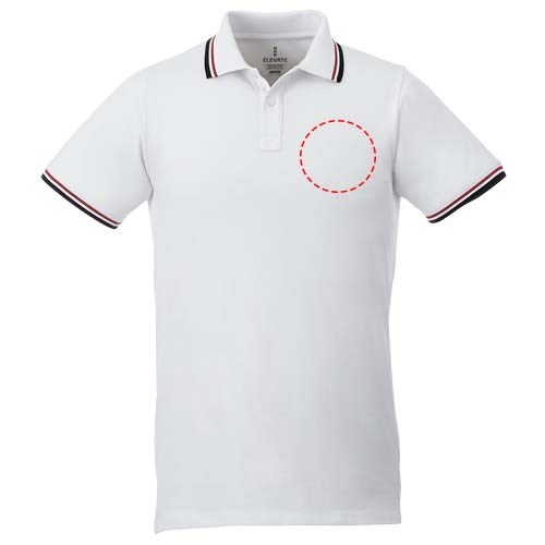 Fairfield Poloshirt mit weißem Rand für Herren