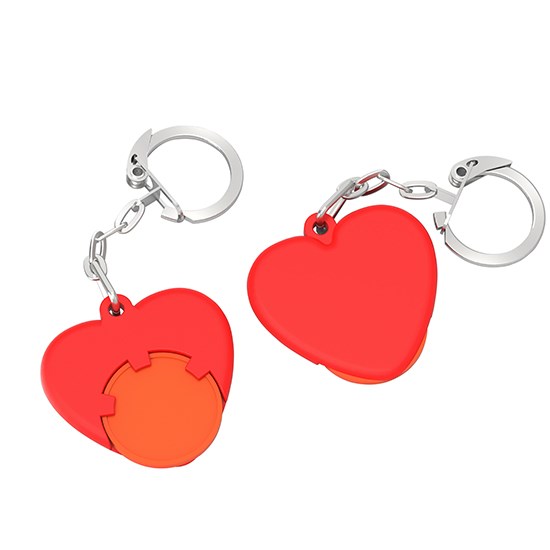 Chiphalter mit 1 €-Chip "Herz" mit Kette