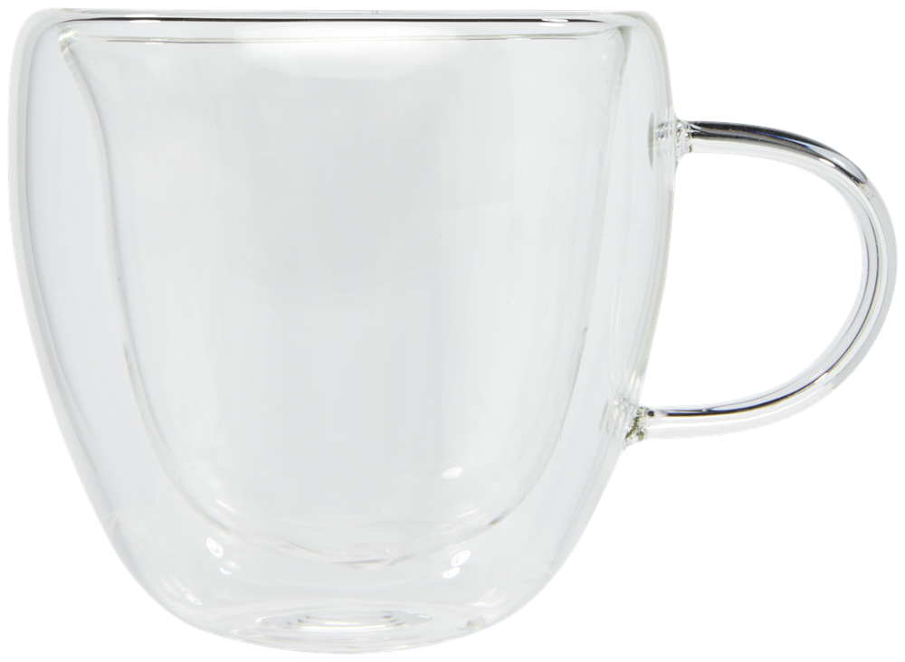 Manti 2-teiliger 100 ml doppelwandiger Glasbecher mit Bambusuntersetzer 