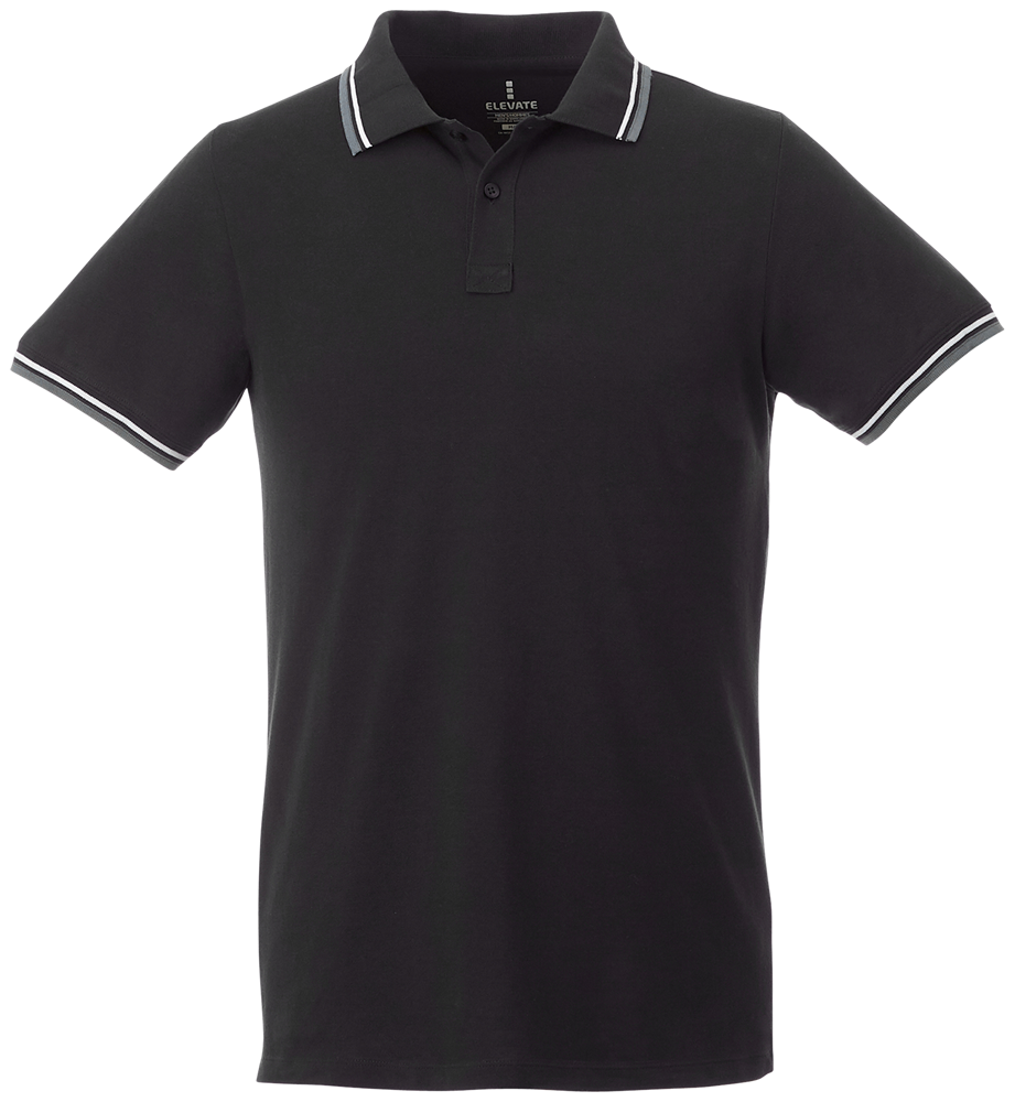Fairfield Poloshirt mit weißem Rand für Herren