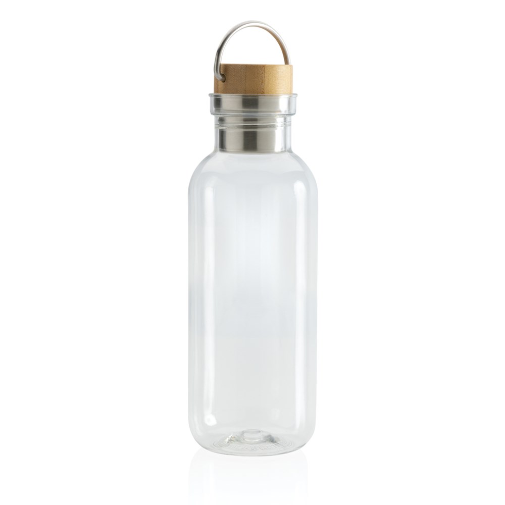 GRS rPET Flasche with Bambusdeckel und Griff