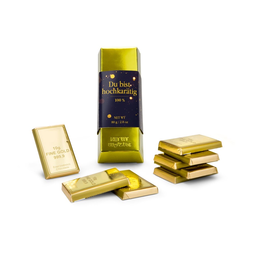 Goldbarren Du bist hochkarätig, 80 g Schokolade