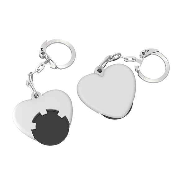 Chiphalter mit 1 €-Chip "Herz" mit Kette